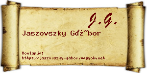 Jaszovszky Gábor névjegykártya